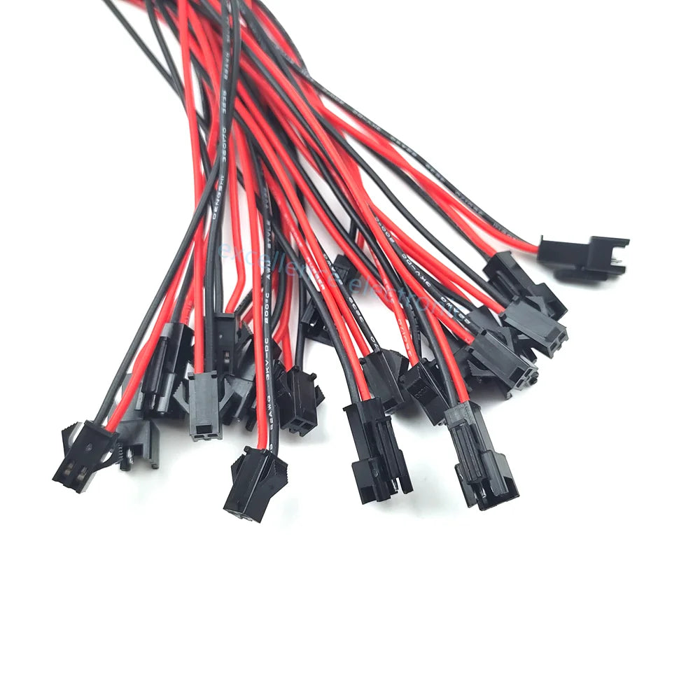5/10Pairs 2pin SM JST 20cm 22AWG Silicone Cable Female/Male Connectors for Led Strip RGB 5050 3528 WS2801 APA02 WS2815 WS2813