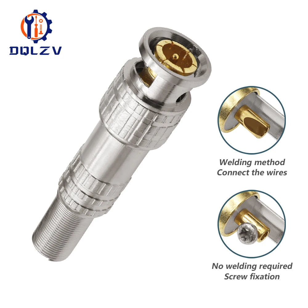 BNC JR-B25 Male Solderless BNC Connector for Security Cctv Camera System Wired Cctv Camera Security System Kit