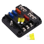 6/12 Way Blade Fuse 12-24V Car Boat Fuse Box Holder with Plastic Cover for Power Panel Board Camper RV Accessorie