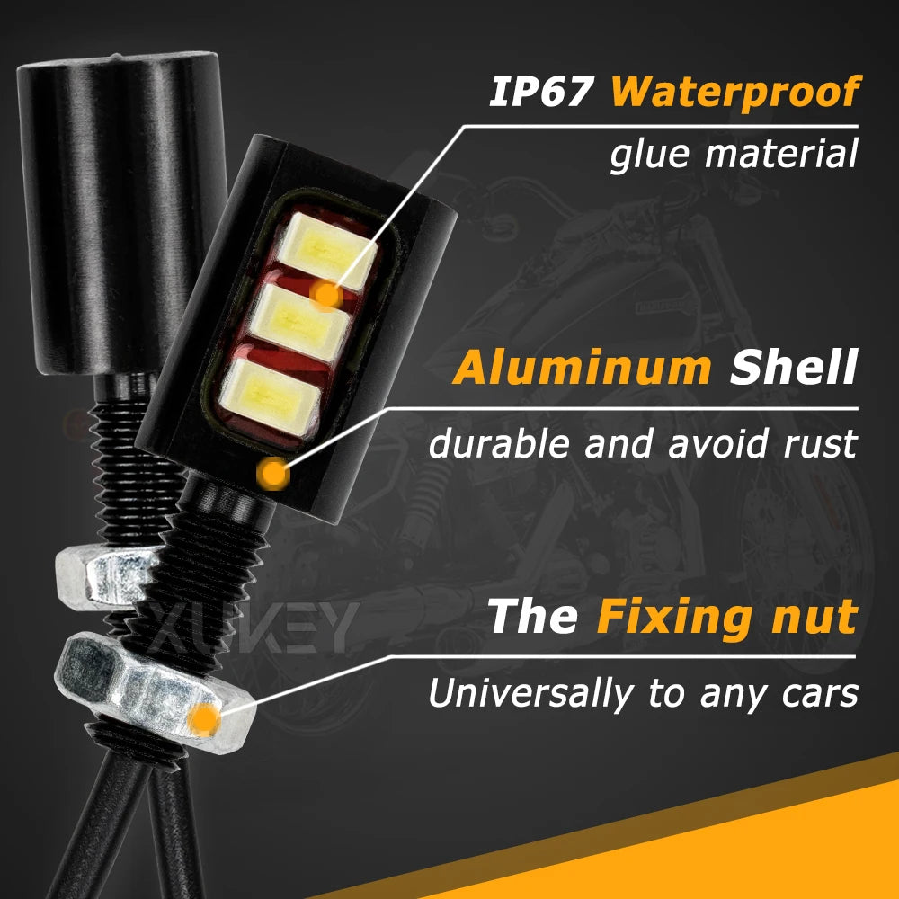 2/4Pcs Universal 12V 3LED 5730 SMD Motorcycle Car License Number Plate Light Frame Holder Bracket Tail Tidy Lamp Screw Bolt Bulb
