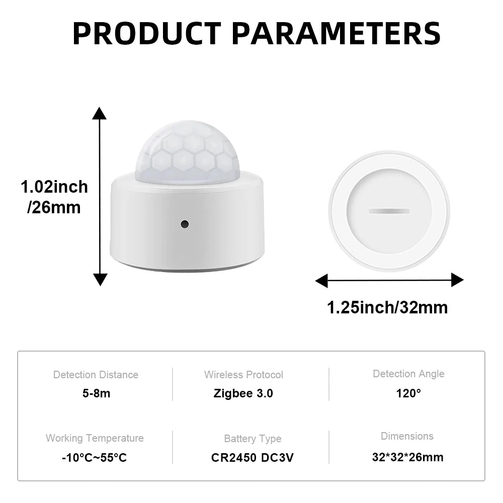 Zigbee 3.0 Human Motion Sensor PIR Infrared Detector Smart Home Security Alarm Ewelink App Control Via Zigbee Bridge Zigbee2mqtt