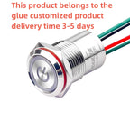 16 19mm Metal Pushbutton Switch High Current 10A Outdoor IP68 Self-Locking Reset Waterproof Start Power Button