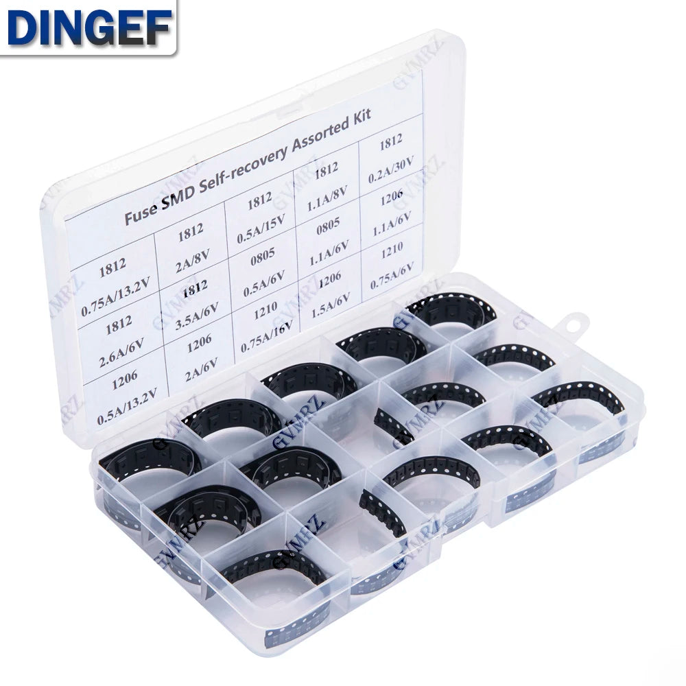 300Pcs 15Values*20PCS 1206 0805 1210 1812 SMD Resettable Fuse kit 0.7A 0.5A 0.2A 2A 1.1A 2.6A 3.5A PPTC PolySwitch Self-Recovery