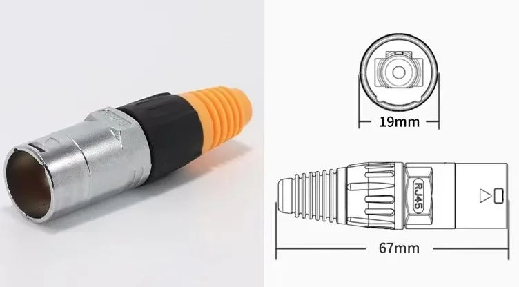 1pc RJ45 Male Aviation Plug Waterproof Connector Network Adapter Ethernet NetworkConverter Panel Mount Straight Adapter