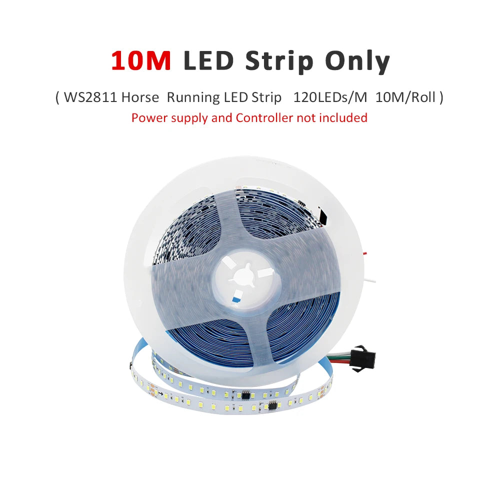 WS2811 2835SMD 24V DC Running Water LED Strip Flowing Light Wireless Controller Flexible Lamp Ribbon 120Leds/M IP30 10M 15M Kit