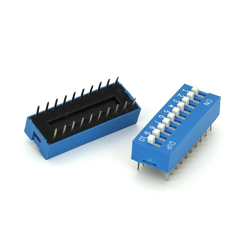 5PCS Blue Toggle Switch Spacing 2.54MM DIP Dial The Code Switch 1 2 3 4 5 6 7 8 9 10 12 PIN Quick Switch