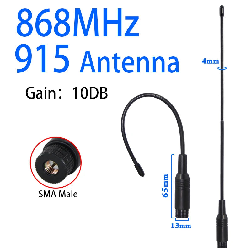 LoRa 868MHz 915 MHz Soft Antenna for Meshtastic 900M Omnidirectional 915MHz LoRawan Whip Antenna High Gain Long Range SMA Male