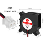 1 Pcs 4020/5015 Blower Turbo Cooling Fan Brushless DC 5V&12V&24V 3D Printer With 2Pin Dupont Wire Cooler 30cm Wire for J-head
