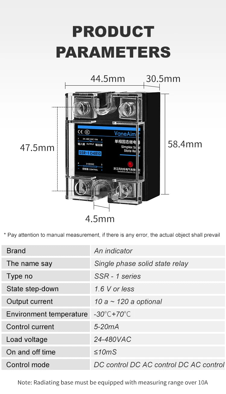 SSR-25DA SSR-40DA SSR-40AA SSR-40DD SSR 10A 25A 40A 60A 80A 100A DD DA AA Solid State Relay Module for PID Temperature Control