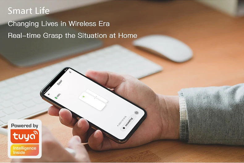 Tuya WiFi Door Sensor Window Anti-intrusion Door Open Close Burglar Security Alarm Magnetic Sensor Smart Life Alexa Google Home