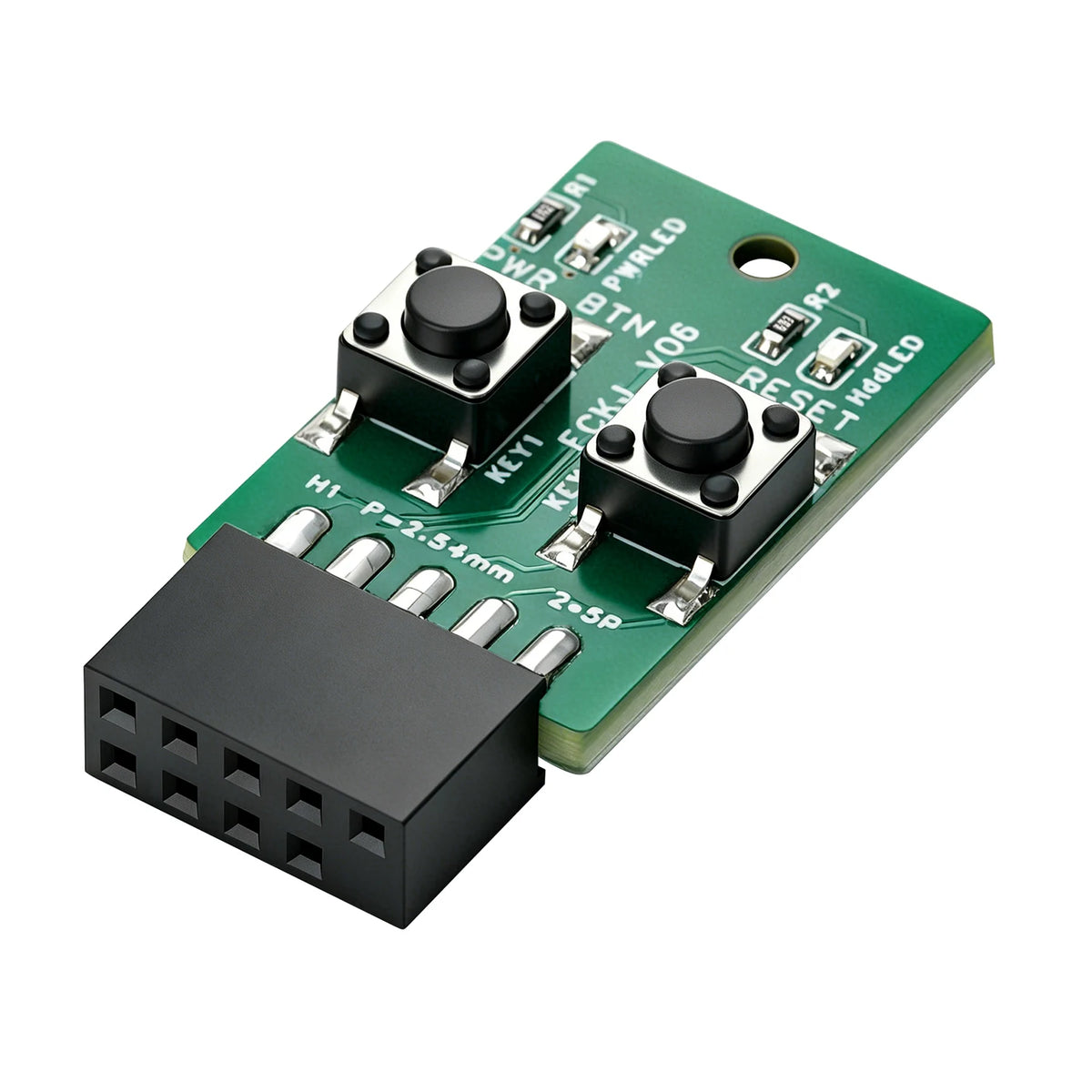 Mini Computer Power Reset Switch Board 9-Pin Connector Front Panel Header for PC Desktop Motherboards with LED Status Indicators