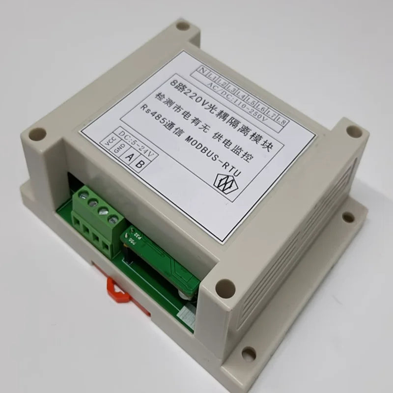 8-way 220V AC Detection Module MODBUS Module RS485 Communication Detection Mains Power Can Be Connected To PLC