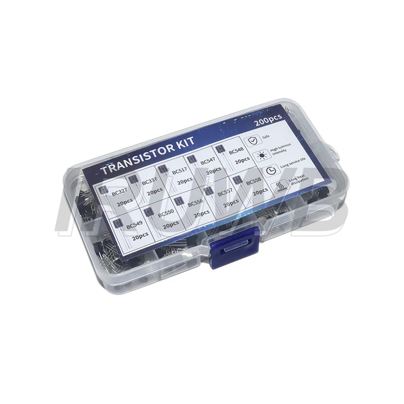 200pcs BJT Transistor Kit Bipolar Power Transistors 1015-3906 C945-C557 C327-C558 PNP NPN