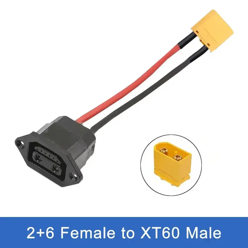 XT60/TX90 to 2+4/2+6 Cable Connector Male Female Electric Vehicle Lithium Battery Charging Socket 4 Square New Energy Power Line
