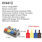 Wire Connector Electrical Cable Terminals Blocks Universal Quick Conductor Splitter Push-in LED Tool Mountable Rail Junction Box