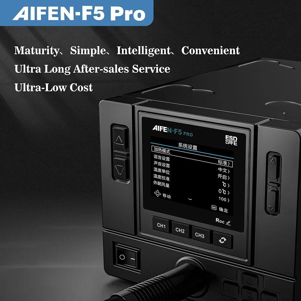 AIFEN F5PRO 1000W Hot Air Rework Station Industrial-Grade Hot AirAI Gun Electronics Soldering Station BGA SMD PCB Heat Gun Tools