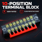 10/20/50/100PCS TB1512 / TBD-15A 12 Position Pre Insulated Fork Type Terminal TB Connection Strip Barrier Strip Jumper Connector