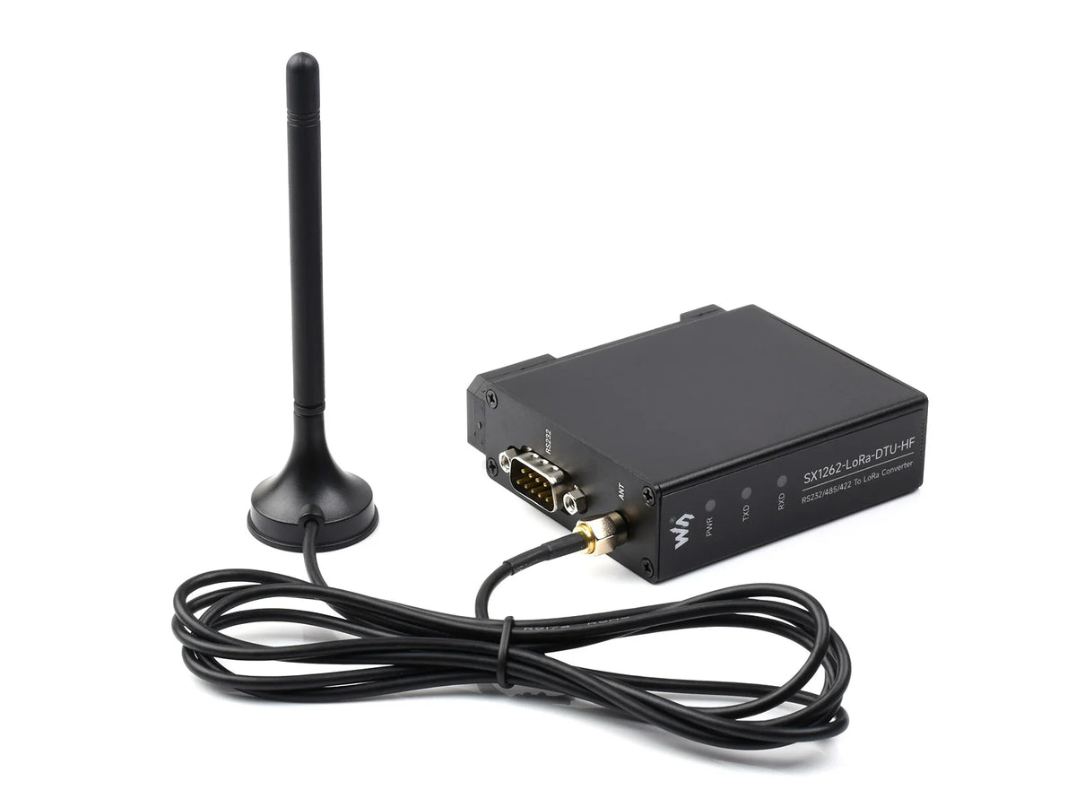 Waveshare Rail-mount SX1262 LoRa Data Transfer unit, RS232/RS485/RS422 To LoRa, Suitable For Sub-GHz Band Data Acquisition
