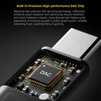 KZ AM02 Portable DAC Decoding Amplifier USB C to 3.5mm Audio Adapter with Professional 4-Stage EQ Tuning