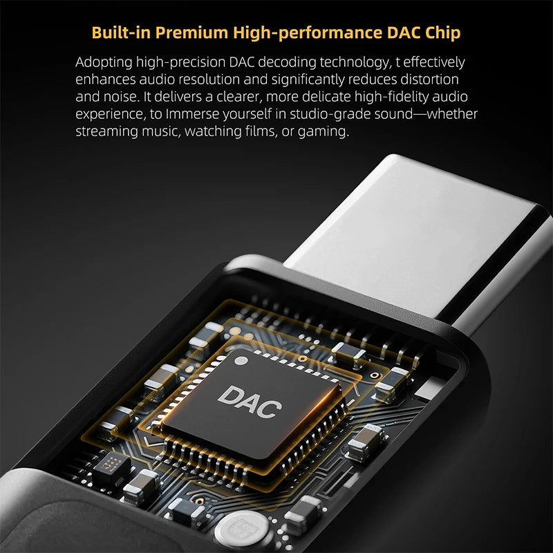 KZ AM02 Portable DAC Decoding Amplifier USB C to 3.5mm Audio Adapter with Professional 4-Stage EQ Tuning