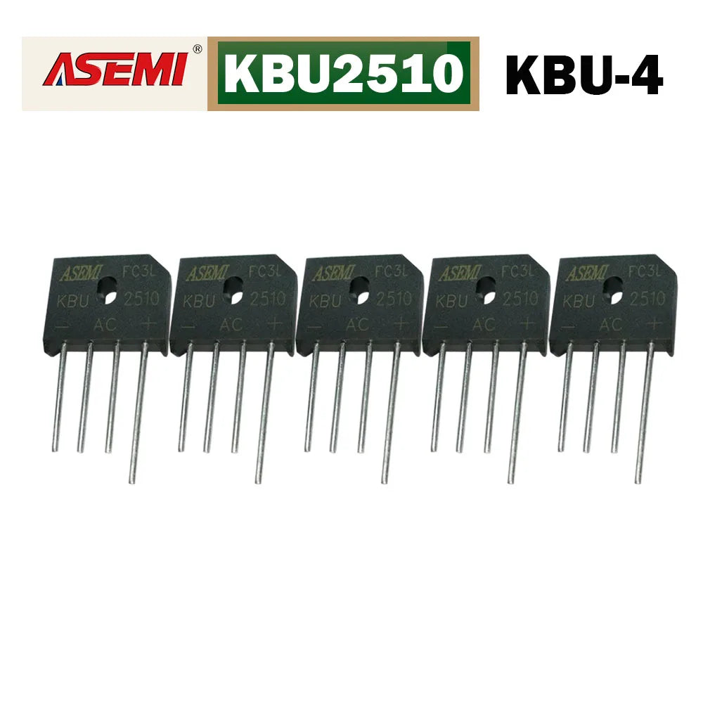 5PCS KBU2510 25A 1000V Rectifier Bridge