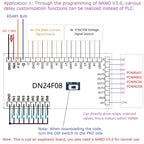 Arduino NANO V3.0 IO Board DC12V/24V RS485 8CH Relay 4-20mA 0-10V Analog Input Opto Isolated Simple PLC Timer Module