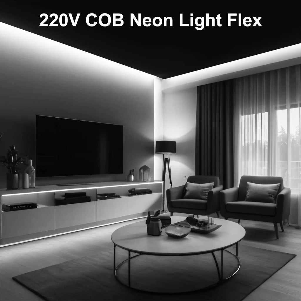 220V COB Strip White /Red /Ice Blue /Pink /Yellow /Purple Waterproof Home Decor Outdoor Lamp Flexible LED Neon Ribbon Light