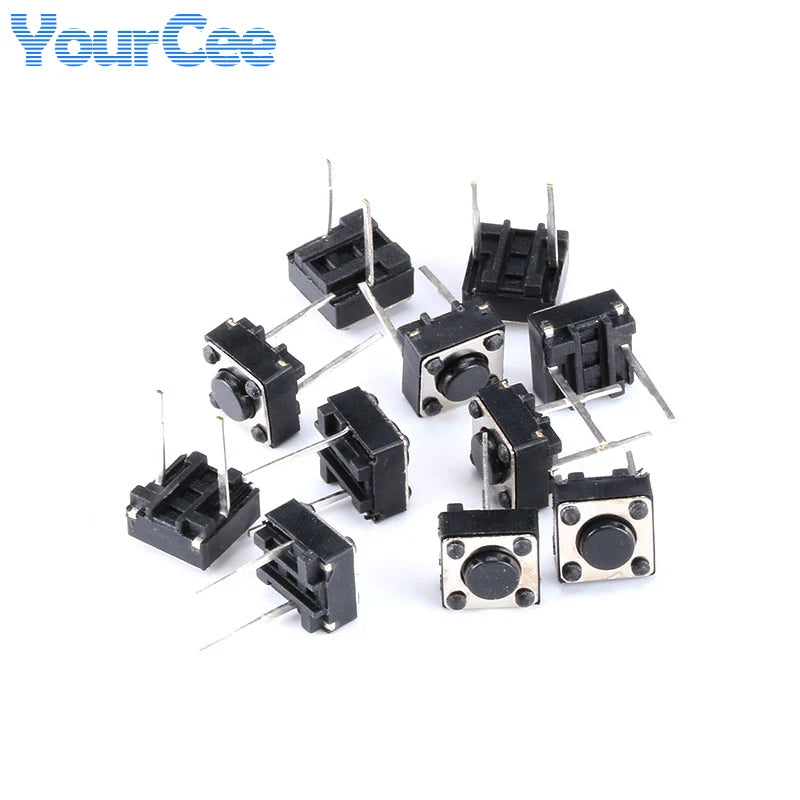 100PCS/20PCS 6*6*7 6*6*5 6*6*4.3MM Micro Touch Tactile Push Button Switch Horizontal Two-legged 7MM 5MM 4.3MM