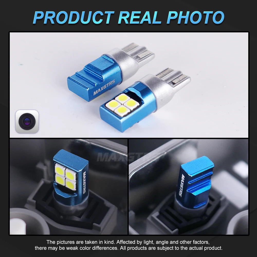 2x T10 LED Lamp W5W 168 194 LED Bulb License Plate Light 6000K Super Bright Warm White Ice Blue 3030 Car Interior Reading Lights