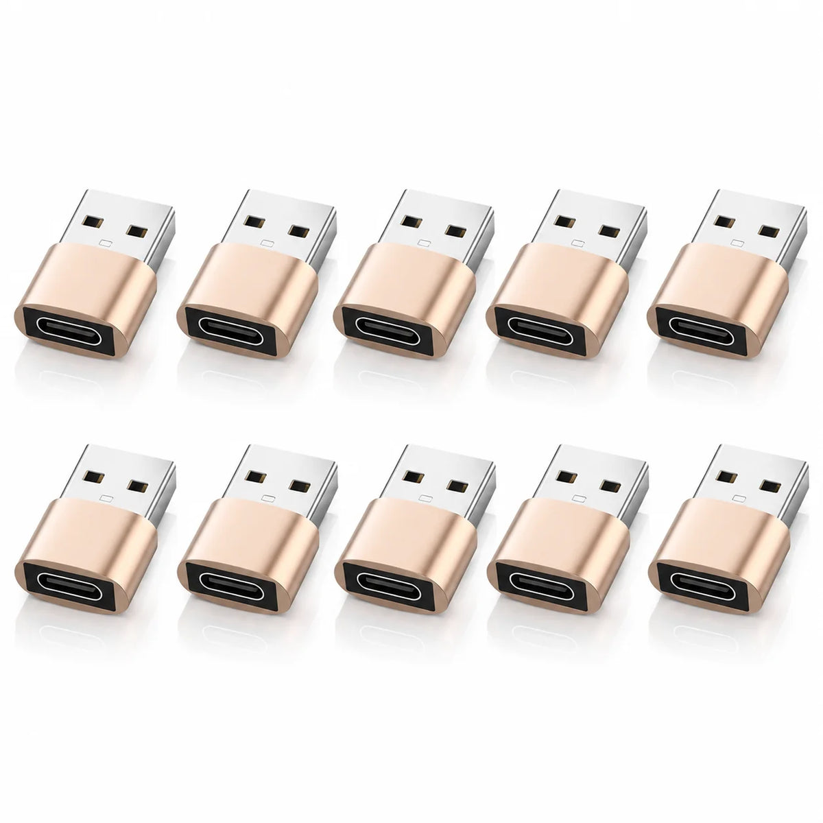 NNBILI 10Pack USB to USB C Adapter USBC Female to USB Male Super Fast Charging and OTG Converter For iPhone Xiaomi Huawei Laptop