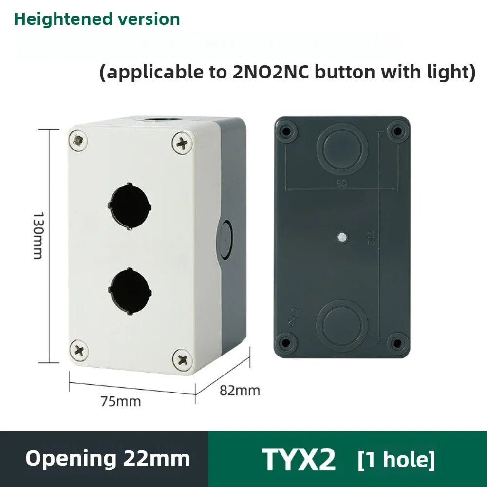 1/2/3/4/5 Hole Waterproof Button Switch Control Box Button Emergency Stop Dustproof Waterproof IP65 Button Thickened Yellow Gray