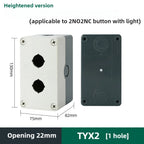 1/2/3/4/5 Hole Waterproof Button Switch Control Box Button Emergency Stop Dustproof Waterproof IP65 Button Thickened Yellow Gray