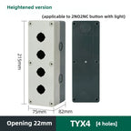 1/2/3/4/5 Hole Button Switch Control Box Button Emergency Stop Dustproof Waterproof IP65 Button Thickened Yellow Gray
