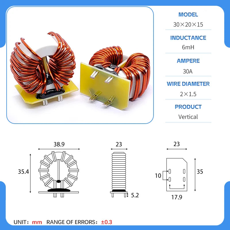 12x8.5x5 20x12x8 26x16x10 Amorphous Nanocrystalline Inductors Toroidal Choke Common Mode Filter Inductor