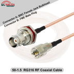 1Pcs FME to BNC Female Waterproof Connector RG-316 Cable Q9 BNC to FME Adapter RF Coaxial Cable Antenna Extension Jumper Pigtail