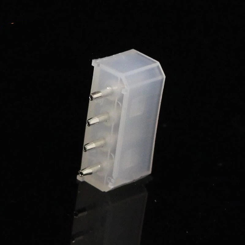 5pcs 5.08mm Pitch Molex White Big 4p 4d Female Socket Straight Hollow Needle for Pc Computer Atx Ide Power Connector