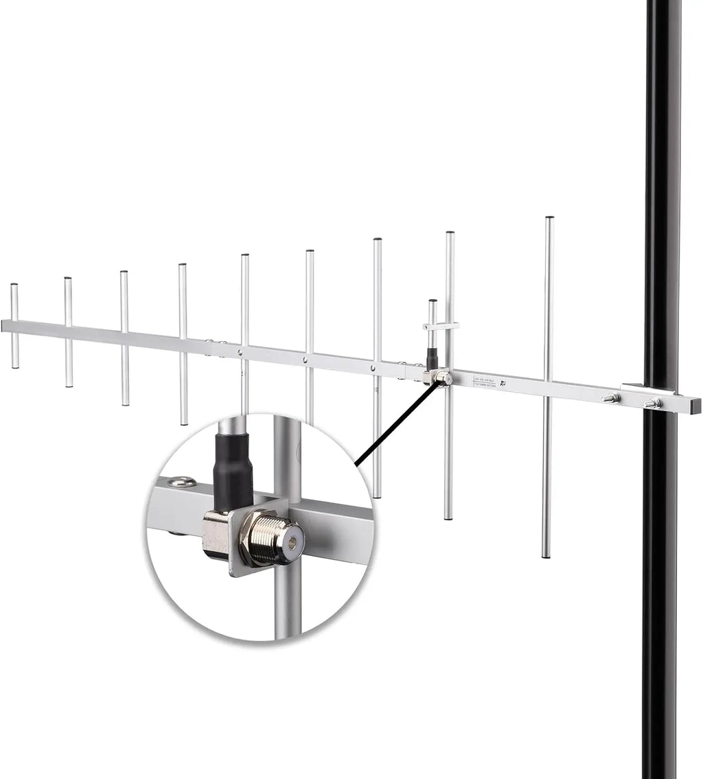 9‑Element UHF Yagi Gamma Antenna, Tunable 430‑450MHz 13dBi High Gain, SO239 for Base Station Radio Repeater Signal Boost