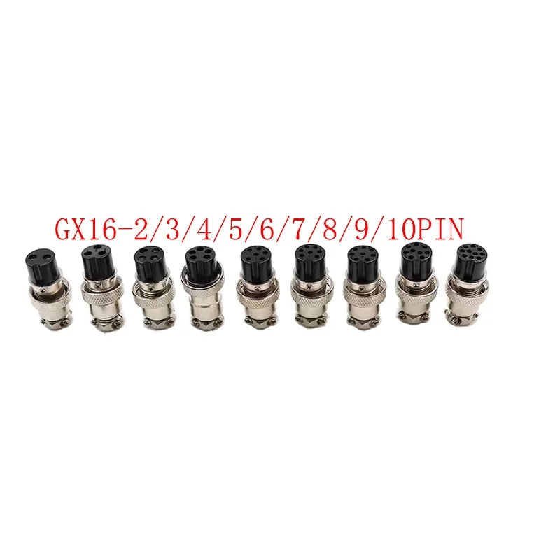 GX12/GX16/GX20 Female Connector 2/3/4/5/6/7/8/9/10/12/14/15Pin Wire Panel Connector Aviation Plug Circular Socket