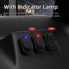 5PCS Toggle Switch 12v 30A Oval Rocker Switch 3 Pin Red Blue LED Lighted On Off Switch for Automative Car RV Marine Boat