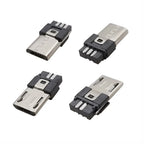 10Pcs 6mm Micro USB Connector 4 in 1 Micro USB Welding Type Male 5Pin Plug DIY Tail Charging Socket Connector With Plastic Cover