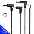 18AWG DC Power Connector 5.5 X 2.1mm / 2.5mm Male To 5.5 2.1/2.5mm Male Plug Cable Right Angled 90 Degree Power Cable 29cm