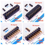 5/20 Pcs Pitch 2.5 MM 8 Positions Female Blade Socket Receptacle Male Header Battery Connector Right Angle Through Holes 7A