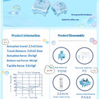 HMX Blue Star Silent Switch Tactile 5 Pins Mechanical Keyboard Accessories RGB POM PC PA66 Mute Swith Factory lubed for Hot Swap