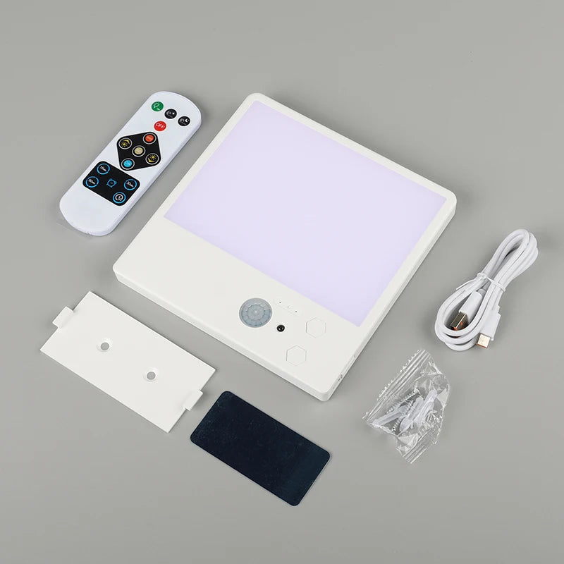 4000mAh Motion Sensor LED Ceiling Light USB Rechargeable LED Light with Remote Control, Smart Sensor Light 3-Color Lamp