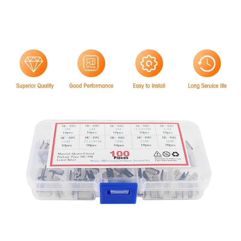 35-200pcs Crystal Oscillator Electronic Kit HC-49S DIP/SMD Ceramic Quartz Resonator Hc-49 Set 4Mhz 6Mhz 8Mhz 12Mhz 16Mhz 20Mhz