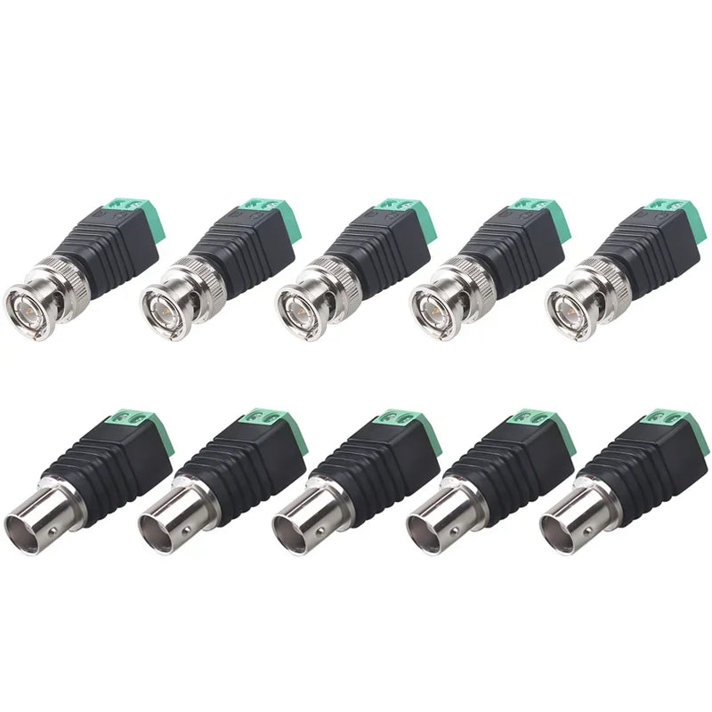 4/10Pcs BNC Male Female Q9 Plug Socket Adapter Connector with Screw Terminal for Audio Video CCTV Surveillance Camera