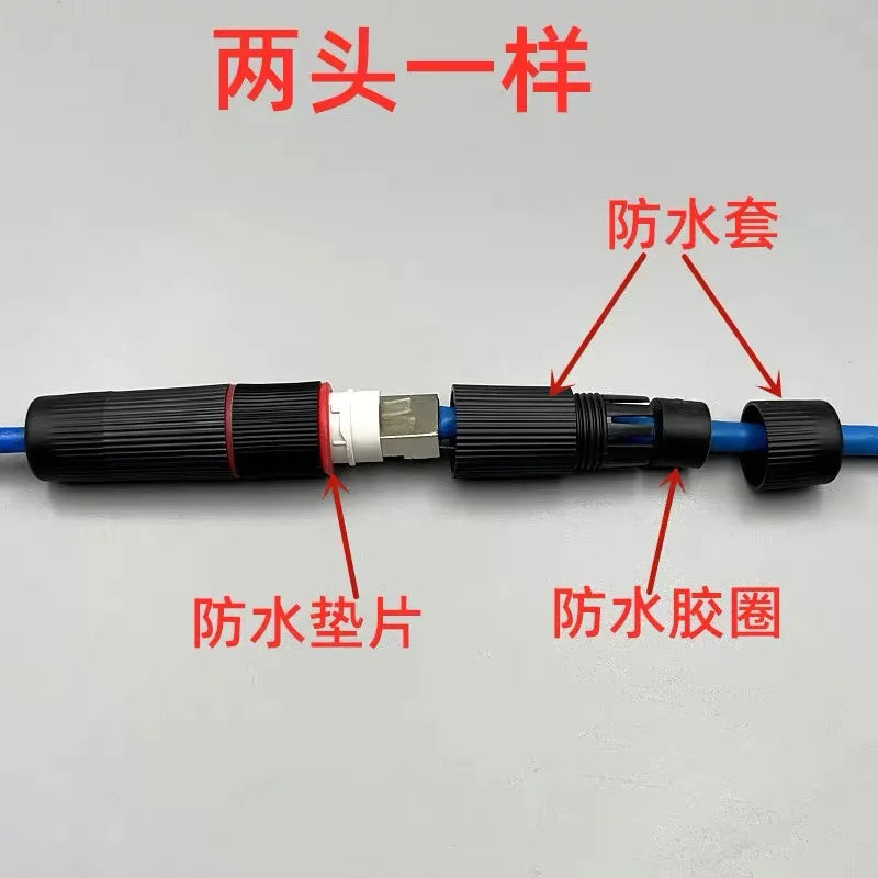 5Pcs RJ45 Docking Connector Ethernet Network Straight-through Waterproof IP67 Header Outdoor Broadband Network Cable Extender