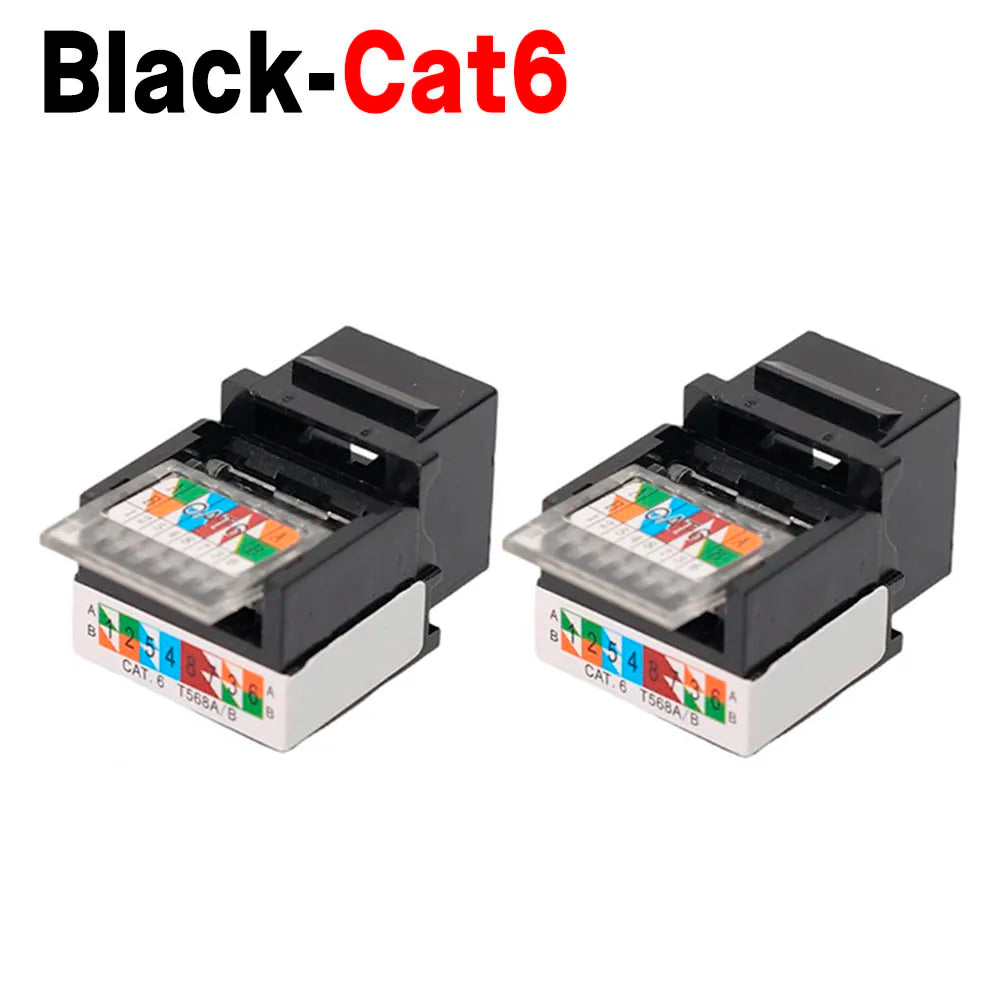 For RJ45 Module Coupler Ethernet Module Female Jack Wall Adapter RJ45 Cat6/Cat5e Ethernet Keystone Jack No Punch-Down Tool-Less