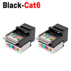For RJ45 Module Coupler Ethernet Module Female Jack Wall Adapter RJ45 Cat6/Cat5e Ethernet Keystone Jack No Punch-Down Tool-Less