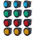 4/5/12pcs 3pin Round Switch LED 20A 12V DC With Color Switch Rocker Switch Can Be Used For Car Motorcycle Boat Bus RV
